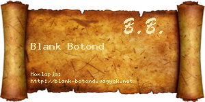 Blank Botond névjegykártya